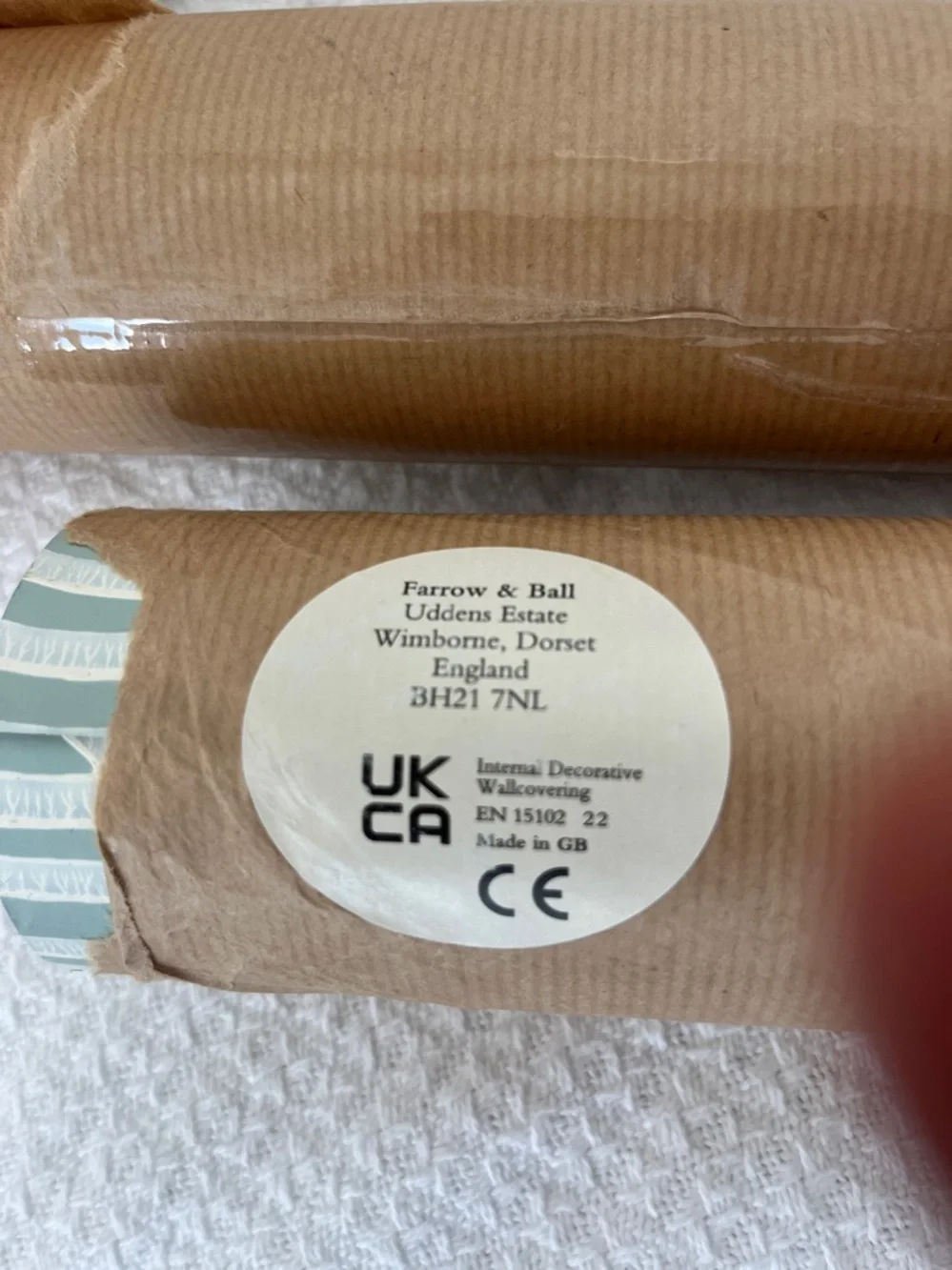 Farrow & Ball Wallpaper Tourbillon Blue Green 2 Full Rolls BP 4805